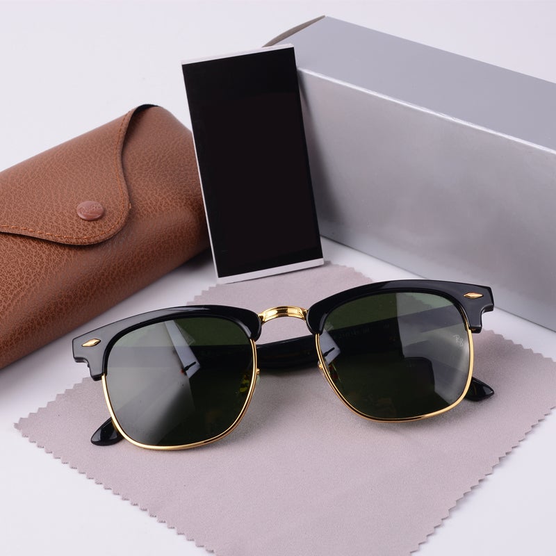 POLICE Men's Cycling Sunglasses Classic Men's 3016 Sunglasses Polarized Sunglasses Black Frame with Green Lenses Unisex - Image 2