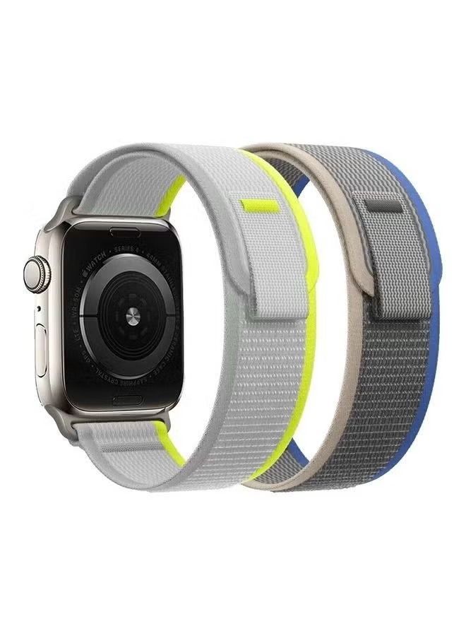 vesus 2Pack for apple  watch trail band 49mm 45mm 44mm 42mm Nylon Woven Sport Strap for iwatch series ultra/8/7/SE/6/5/4/3/2/1 Grey/Dark Grey