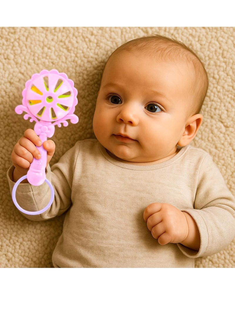 مجموعة خشخيشة للأطفال مكونة من 7 قطع من المطاط الناعم الحسي للأطفال الرضع وحديثي الولادة (بمبي) - Image 2