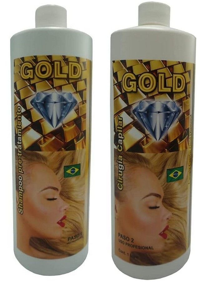KERA FRUIT - Cirugia Capilar Gold Diamond Kera Fruit 16Oz Incluye Shampoo Tratamiendo De Keratina Oro - Image 1