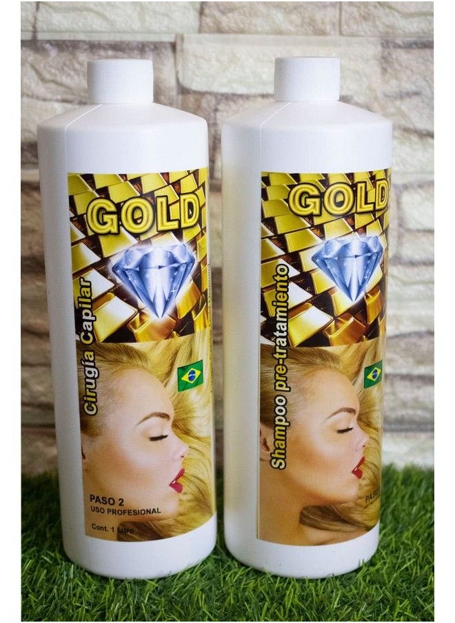 KERA FRUIT - Cirugia Capilar Gold Diamond Kera Fruit 16Oz Incluye Shampoo Tratamiendo De Keratina Oro - Image 1