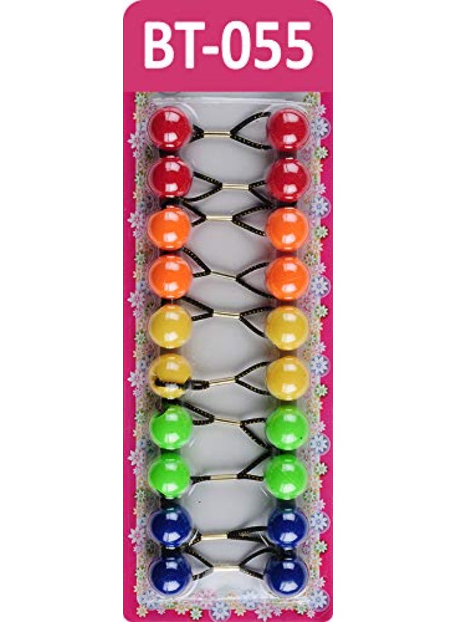 Tara Girls Twinbead Bubble Ball Ponytail Elastics 10 Pieces Selection BT55 - Image 1