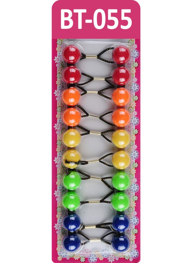 Tara Girls Twinbead Bubble Ball Ponytail Elastics 10 Pieces Selection BT55 - Image 2