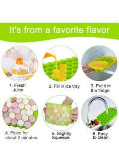 Arabest BPA-Free Ice Cube Trays 2 Pack with Lids | 74 Silicone Molds for Perfect Ice Cubes & Chilled Drinks | Flexible Ice Cube Tray Set (74 Cubes/Molds)  - Image 3