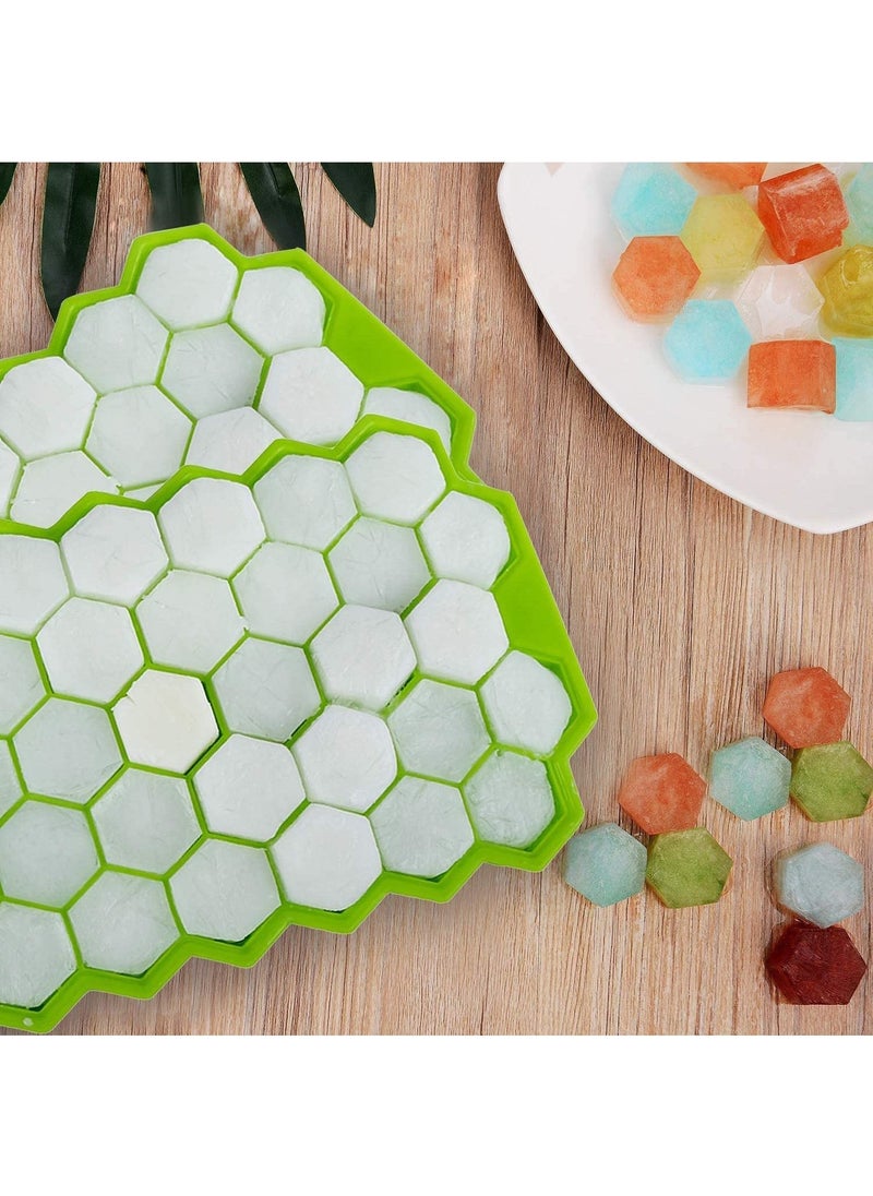 Arabest - BPA-Free Ice Cube Trays 2 Pack with Lids | 74 Silicone Molds for Perfect Ice Cubes & Chilled Drinks | Flexible Ice Cube Tray Set (74 Cubes/Molds) - Image 1