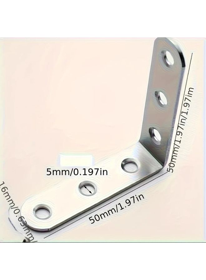 70 Pcs Heavy Duty L Shaped Right Angle Brackets Set 90 Degree Corner Braces With Pre Drilled Holes And Screws For Furniture Shelving Cabinets Tables Desks Metal Joint Support Connectors - Image 2