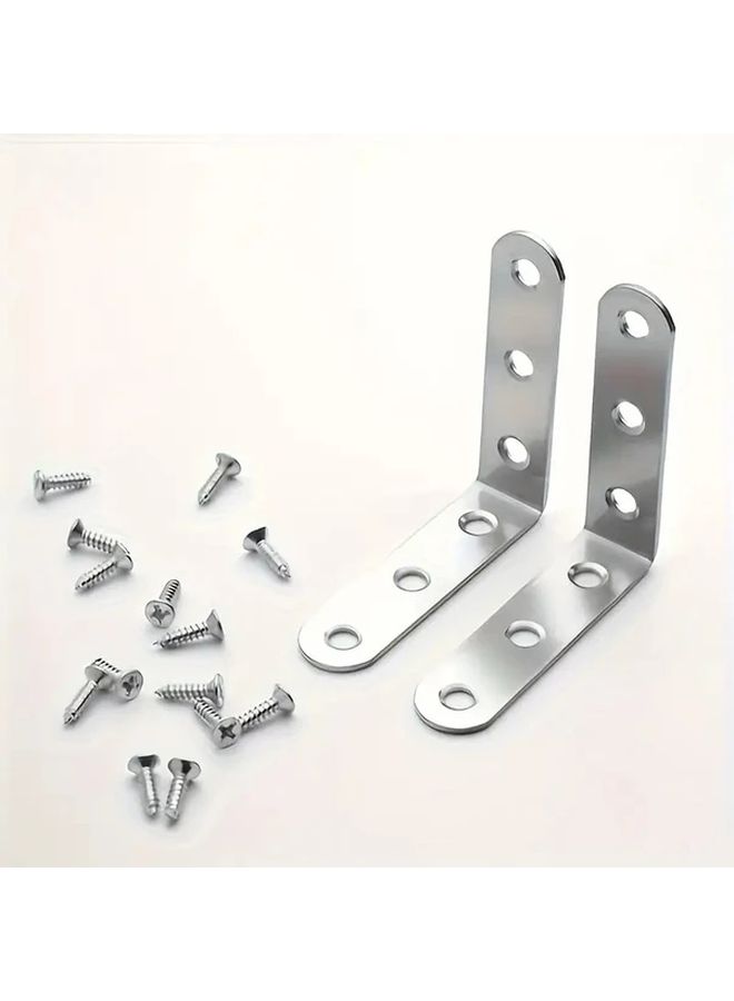70 Pcs Heavy Duty L Shaped Right Angle Brackets Set 90 Degree Corner Braces With Pre Drilled Holes And Screws For Furniture Shelving Cabinets Tables Desks Metal Joint Support Connectors - Image 5
