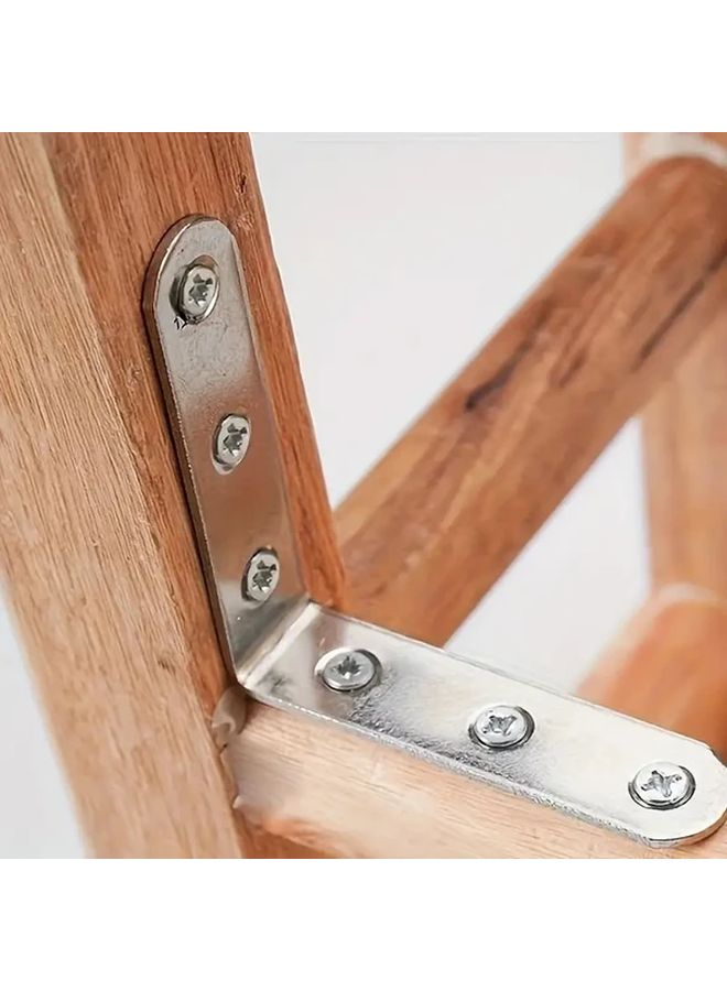70 Pcs Heavy Duty L Shaped Right Angle Brackets Set 90 Degree Corner Braces With Pre Drilled Holes And Screws For Furniture Shelving Cabinets Tables Desks Metal Joint Support Connectors - Image 4