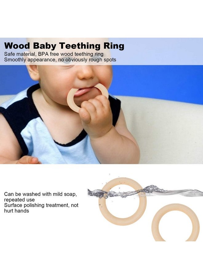 Zerodis 10Pcs Wood Teething Rings, 65mm Baby Unfinished Wood Circles Without Paint, Smooths Wood Circles for Crafts DIY Teething Ring, Jewelry Pendant Connectors (Wood Color-65mm)  - Image 2