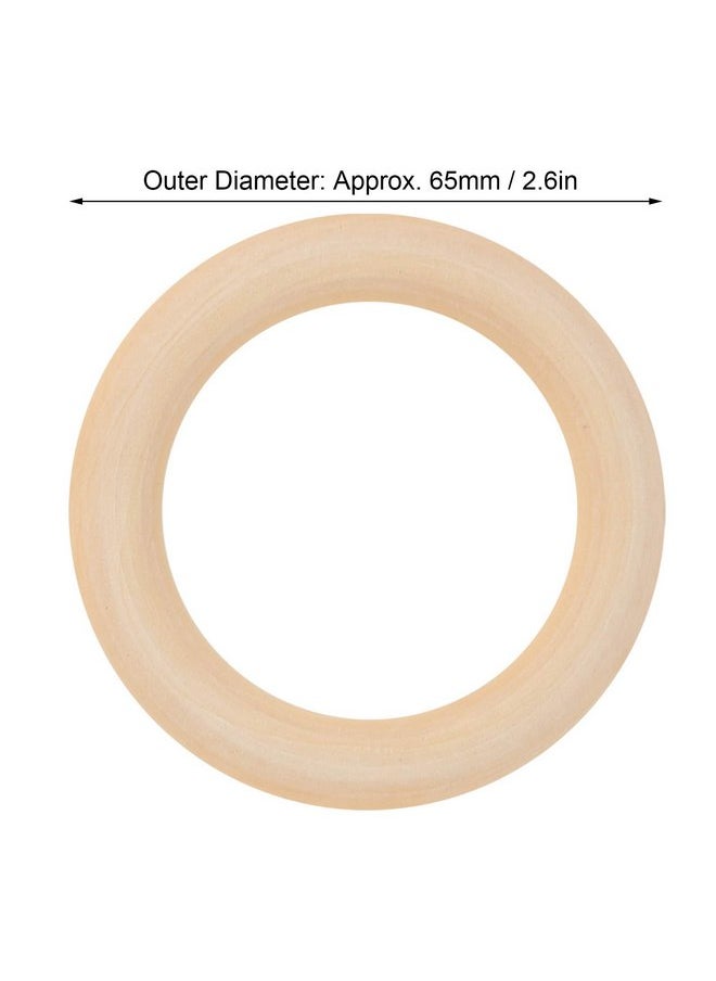 Zerodis 10Pcs Wood Teething Rings, 65mm Baby Unfinished Wood Circles Without Paint, Smooths Wood Circles for Crafts DIY Teething Ring, Jewelry Pendant Connectors (Wood Color-65mm)  - Image 4