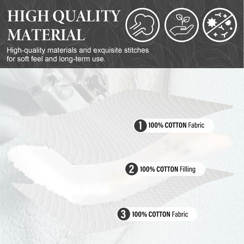 SahSahCasa Quilt Set King Size, 100% Cotton Quilt Bedding Set Bedspread, Diamond Pattern Stitching Solid Color Chic Lightweight Quilted Comforter for King Bed, White, All Season, 3 Pieces - Image 5