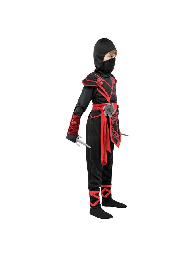 Spooktacular Creations Spooktacular Creations Halloween Ninja Costume Kids, Black Red Ninja Dragon Jumpsuit Set, Boys Halloween Costume for DressUp and RolePlay Party (Medium, 8-10 yrs) - Image 4