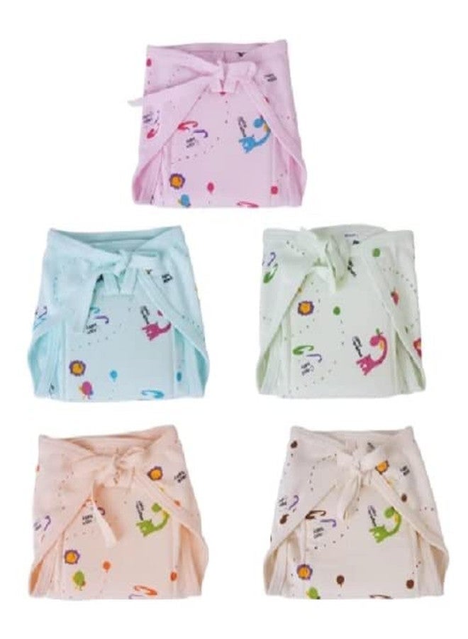 Wavva® Baby Cloth Diapers Triple Layer Cotton Cloth Nappies, Extra Padded- Extra Absorbent, Quick-Dry Adjustable Washable Reusable Langot Nappies Padded (Pack of 5) (Multi-Colors) - Image 1