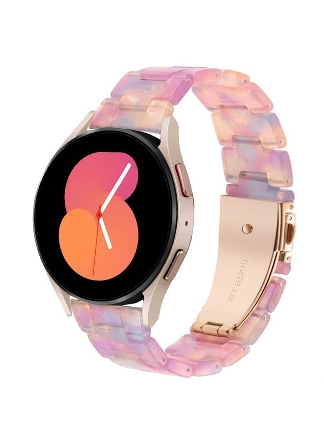 DEALELE Bands Compatible with Samsung Galaxy Watch 6/6 Classic / 5/5 Pro/Galaxy Watch 4/4 Classic / 3 41mm / Active 2, 20mm Colorful Resin Replacement Strap for Women Men(Dream pink) - Image 1