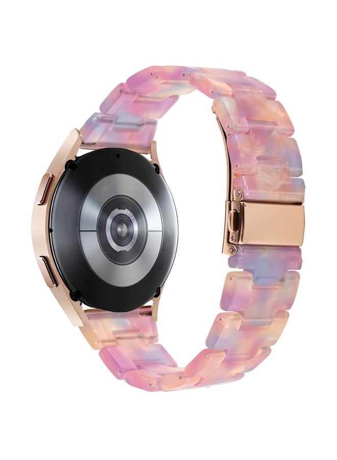 DEALELE Bands Compatible with Samsung Galaxy Watch 6/6 Classic / 5/5 Pro/Galaxy Watch 4/4 Classic / 3 41mm / Active 2, 20mm Colorful Resin Replacement Strap for Women Men(Dream pink) - Image 2