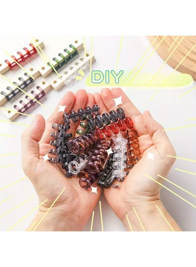Brown 30 Pcs PET Plastic Binder Rings 5 Hole DIY Loose Leaf Book Rings Office School Supplies - Image 1