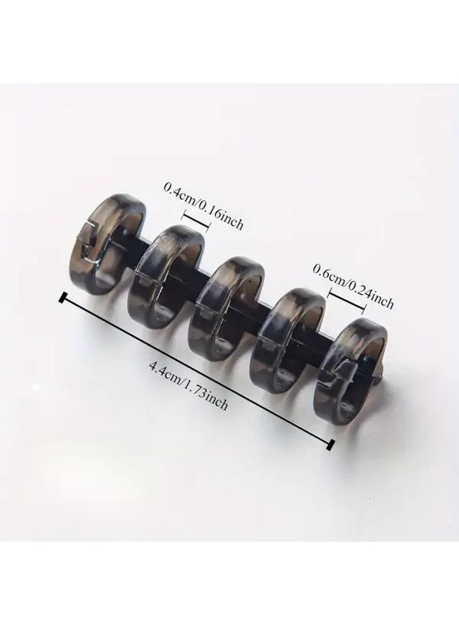 Brown 30 Pcs PET Plastic Binder Rings 5 Hole DIY Loose Leaf Book Rings Office School Supplies - Image 4
