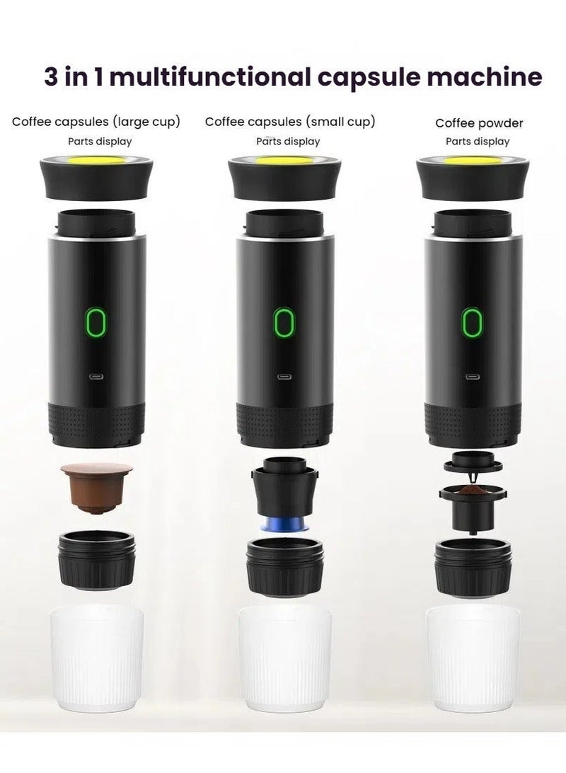 – ماكينة إسبرسو وكبسولات كهربائية، تحضير ساخن وبارد، متوافقة مع نسبريسو 1 في 3ماكينة قهوة عربية محمولة والقهوة المطحونة، مناسبة للسفر والاستخدام في السيارة - Image 2