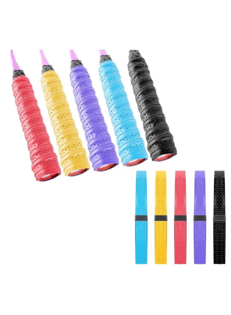 5-Pack Tennis Racket Grip Tape, Lightweight Cushion Overgrip Racket, Anti-Slip, Super Absorbent, Badminton Compatible. - Image 1