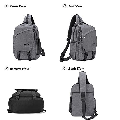 NICGID Sling Bag Backpack, 13.3'' Laptop Bag Crossbody Shoulder Chest Backpacks Travel Outdoors for Men Women - Image 2