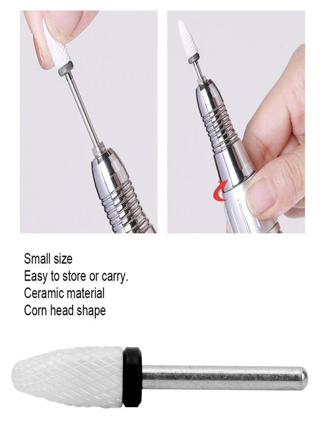 Walfront Ceramic Nail Drill Bit Corn-Head-Shape Professional Grinding Head for Nail Polishing(Black) - Image 5