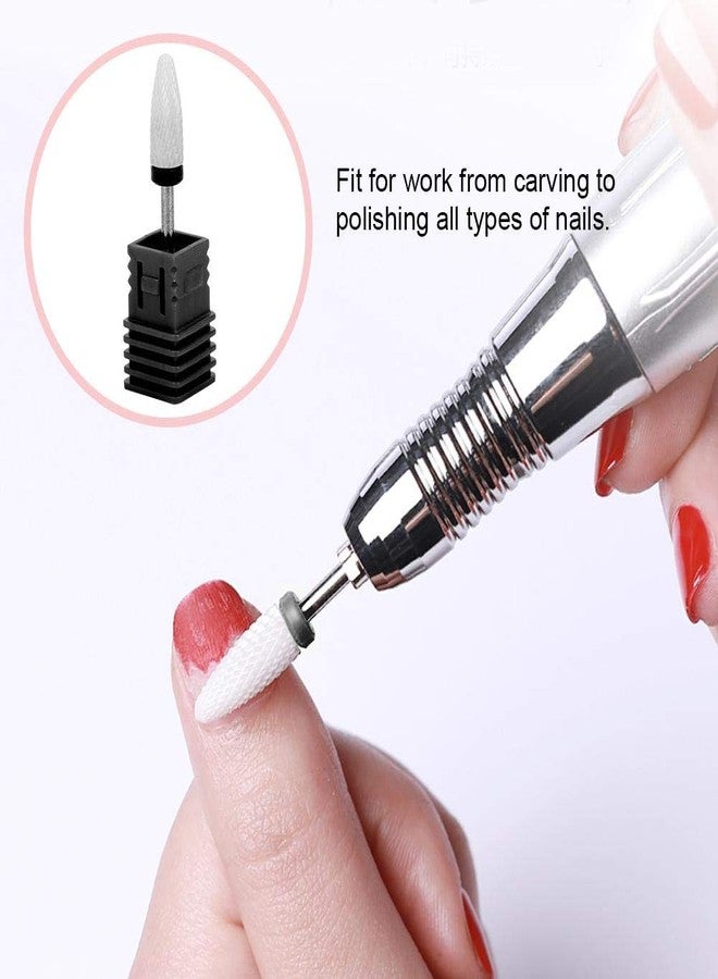 Walfront Ceramic Nail Drill Bit Corn-Head-Shape Professional Grinding Head for Nail Polishing(Black) - Image 4