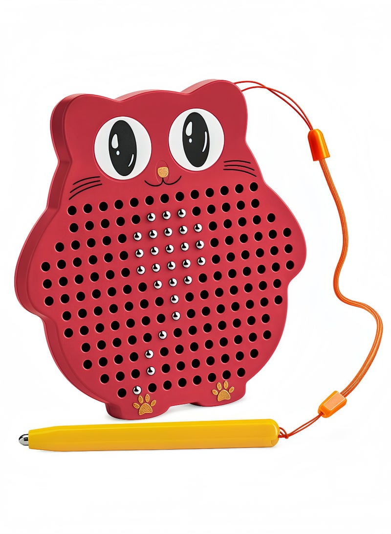 Peachjoy Magnetic Drawing Board for Kids and Toddlers with Beads and Magnet Stylus Pen - Magnetic Travel Toy for Airplane and Car Ride Activities for Kids  - Image 1