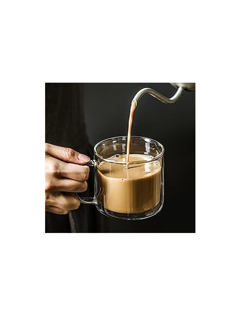Dubkart Double Layer Clear Glass Mug with Glass Lid 350 Milliliters - Image 4