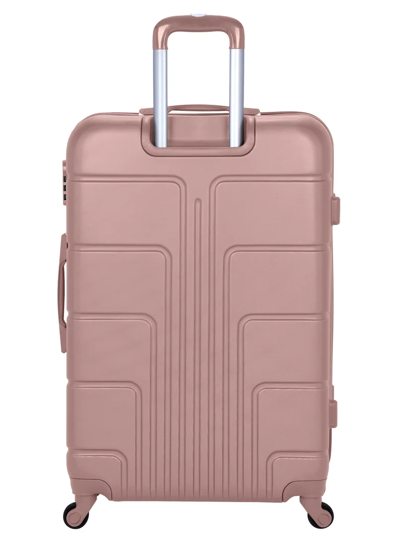 Senator Rose Gold Hard Case Travel Bag Medium Checked Luggage Trolley ABS Lightweight Suitcase with 4 Spinner Wheels A1012, Rose Gold  | Best Price UAE