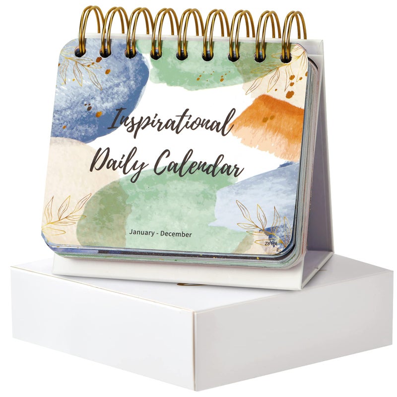 Planrage Motivational & Inspirational Daily Calendar - Daily Flip Calendar with Inspirational Quotes, 5.5" x 4.8", Undated Perpetual Office Desk Decor, Office Desk Accessories, Inspirational Standing Flip - Image 1
