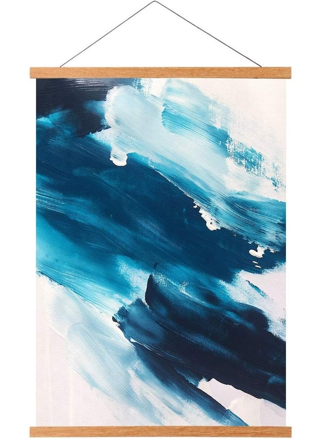 FALAMON Teak Wood Magnetic Poster Frame Hanger, Magnet Poster Frame for Posters, Prints, Photos, Pictures, Maps, Scrolls, and Canvas Artwork 11 inch - Image 1