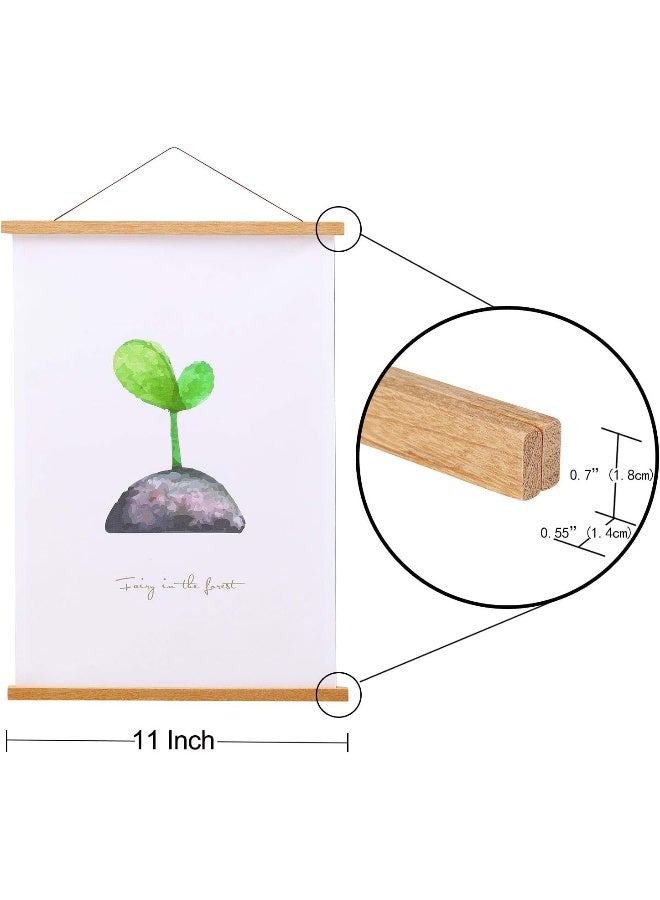 FALAMON Teak Wood Magnetic Poster Frame Hanger, Magnet Poster Frame for Posters, Prints, Photos, Pictures, Maps, Scrolls, and Canvas Artwork 11 inch - Image 4