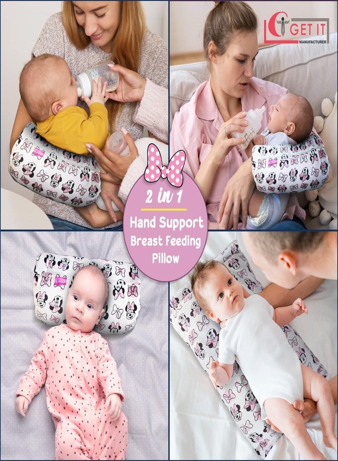 GET IT Premium Breast Feeding Foam Pillow with Detachable Cover | Newborn Nursing |Zip Buckle Adjustment | Support Baby Mom | Upto 2 Years (Mickey White Round, Foam Extra Large, Polyurethane (PU)) - Image 5