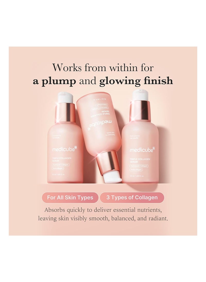 ميديكيوب ميدكيوب ثلاثي الكولاجين مغذي ومرطب ثنائي: كريم ثلاثي الكولاجين وسيروم ثلاثي الكولاجين | نياسيناميد وحمض الهيالورونيك لبشرة مشرقة وأكثر نضارة - Image 3
