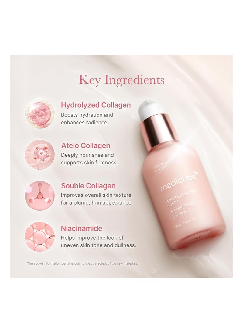 ميديكيوب ميدكيوب ثلاثي الكولاجين مغذي ومرطب ثنائي: كريم ثلاثي الكولاجين وسيروم ثلاثي الكولاجين | نياسيناميد وحمض الهيالورونيك لبشرة مشرقة وأكثر نضارة - Image 5