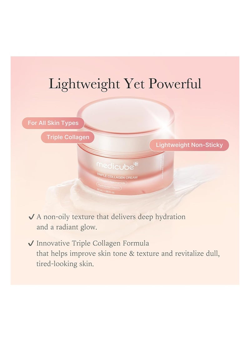 ميديكيوب ميدكيوب ثلاثي الكولاجين مغذي ومرطب ثنائي: كريم ثلاثي الكولاجين وسيروم ثلاثي الكولاجين | نياسيناميد وحمض الهيالورونيك لبشرة مشرقة وأكثر نضارة - Image 4