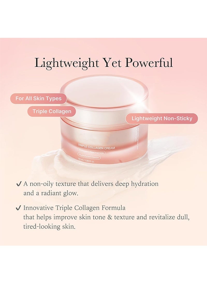 Triple Collagen Nourish and Hydrate Duo: Triple Collagen Cream and Triple Collagen Serum | Niacinamide, Hyaluronic Acid for Glowing, Fimer-Looking Skin - Image 4