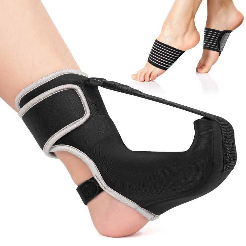 Generic Cross-border Upgraded Foot Droop Stretch Belt Night Splint Adjustable Unisex Fixed Ankle Support Foot Support Foot support m+ pair of arch pads 