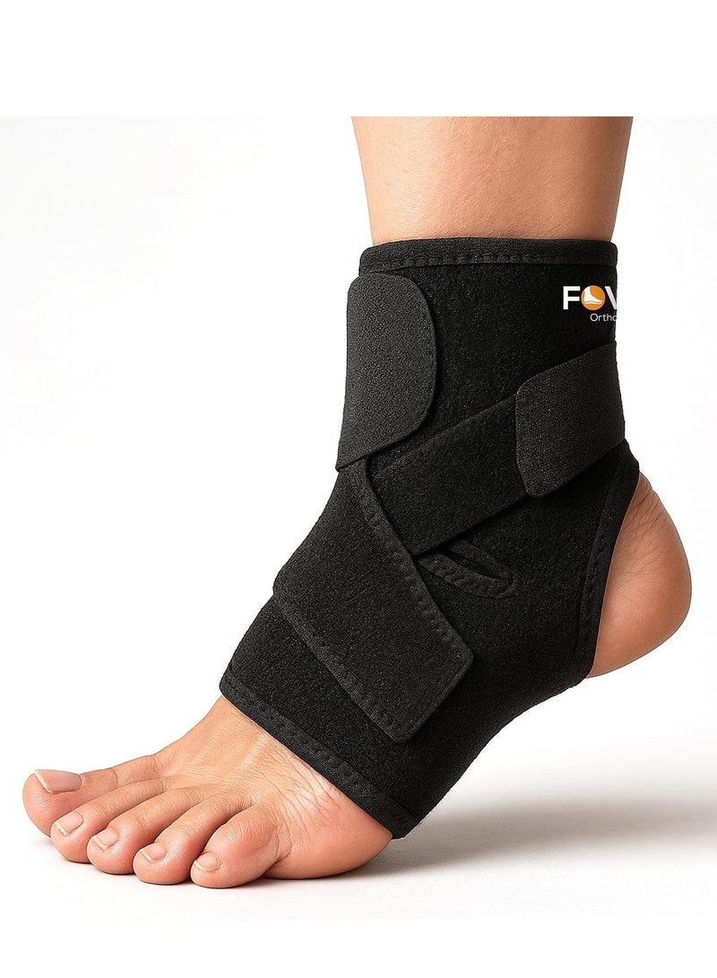 FOVERA Premium Ankle Support Compression Brace for Injuries, Ankle Protection | Adjustable Wrap for Pain Relief & Recovery, Ankle Band for Men & Women, Breathable Neoprene - 1 Pc, Universal Size - Image 1