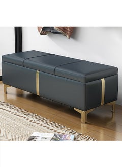 Generic Storage Bench with Metal Legs Ottoman Upholstered Bench Perfect for End of Bed Seating And Storage in Bedroom, Living Room, And Entryway(1.5m) 