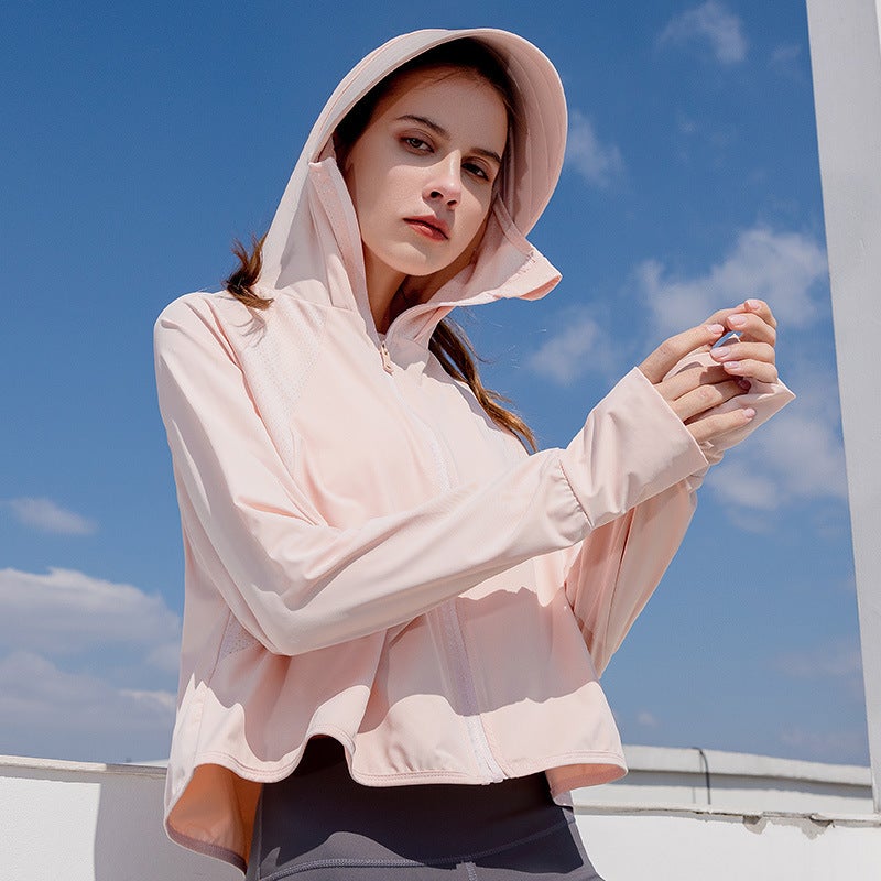 Women's UPF50+ Sun Protection Hooded Jacket - Lightweight Breathable Short Cardigan - Image 2