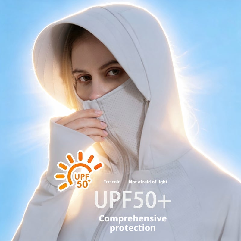 Women's UPF50+ Sun Protection Hooded Jacket - Lightweight Breathable Short Cardigan - Image 1