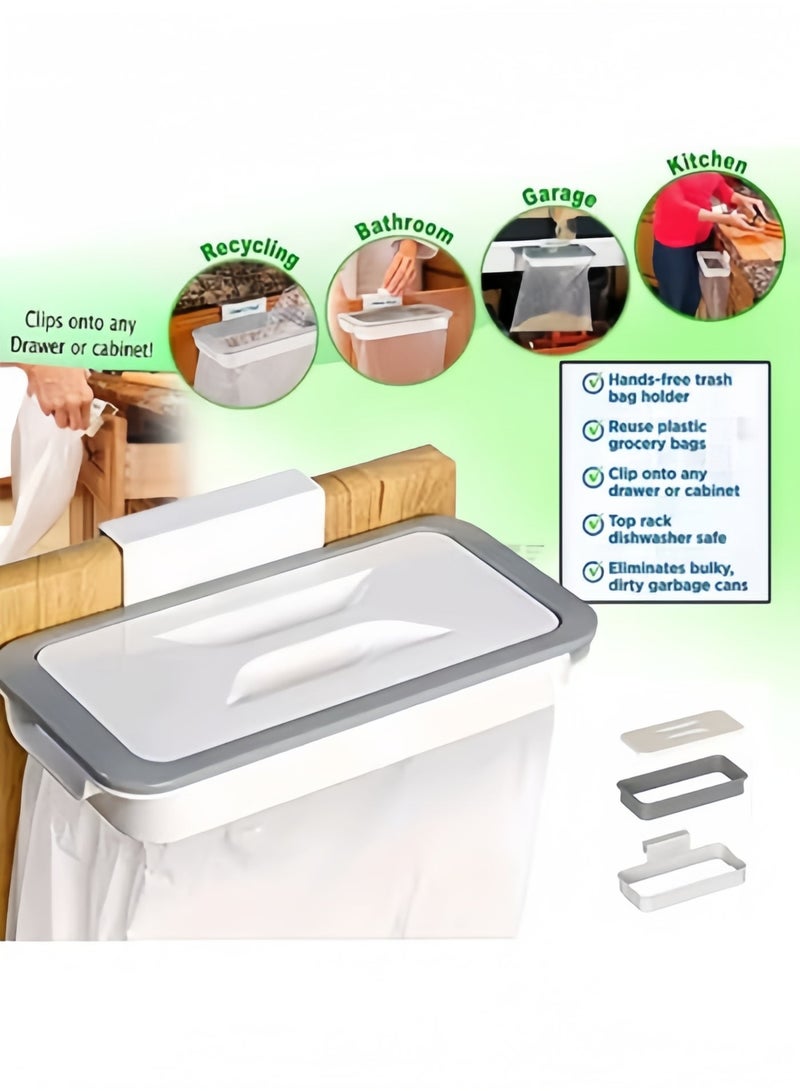 Halamodo Over Cabinet Plastic Bag Holder,Portable Multifunctional Door Back Trash Bag Rack for Kitchen Organization,Easy to Install,High Load Bearing,Space Saving Design - Image 1