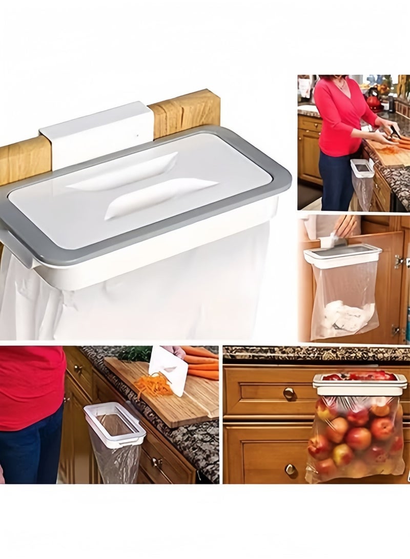 Halamodo Over Cabinet Plastic Bag Holder,Portable Multifunctional Door Back Trash Bag Rack for Kitchen Organization,Easy to Install,High Load Bearing,Space Saving Design - Image 2