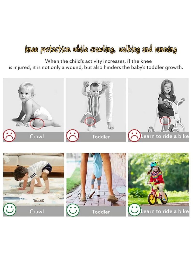 Y&D Baby Knee Pads, Anti-slip Foot Socks, Anti-Slip Crawling Adjustable Elastic Protectors Leg Warmers Elbow Pads with Eco-friendly Rubber for Toddler Infants Kids, 0-24 Months - Image 3