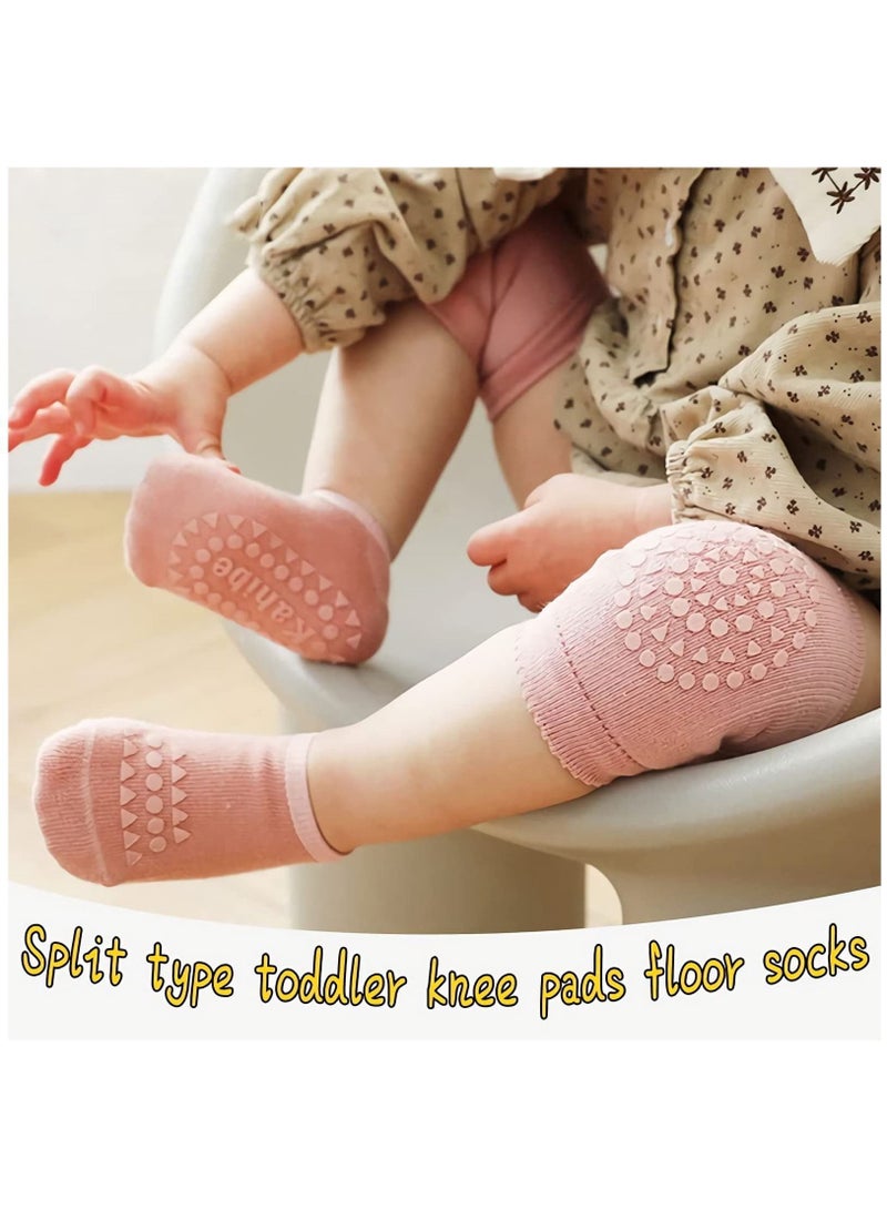 Y&D Baby Knee Pads, Anti-slip Foot Socks, Anti-Slip Crawling Adjustable Elastic Protectors Leg Warmers Elbow Pads with Eco-friendly Rubber for Toddler Infants Kids, 0-24 Months - Image 5