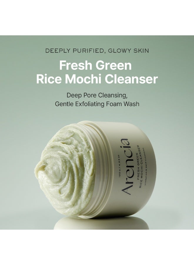 arena Arencia - Korean Rice Mochi Face Cleanser - Face Mask, Foaming Cleanser, Gentle Scrub All in One - Deep Cleansing, Moisturizing, Pore Minimizing, Removing Blackhead- with Rice Water & Green Tea, Mugwort - Image 2