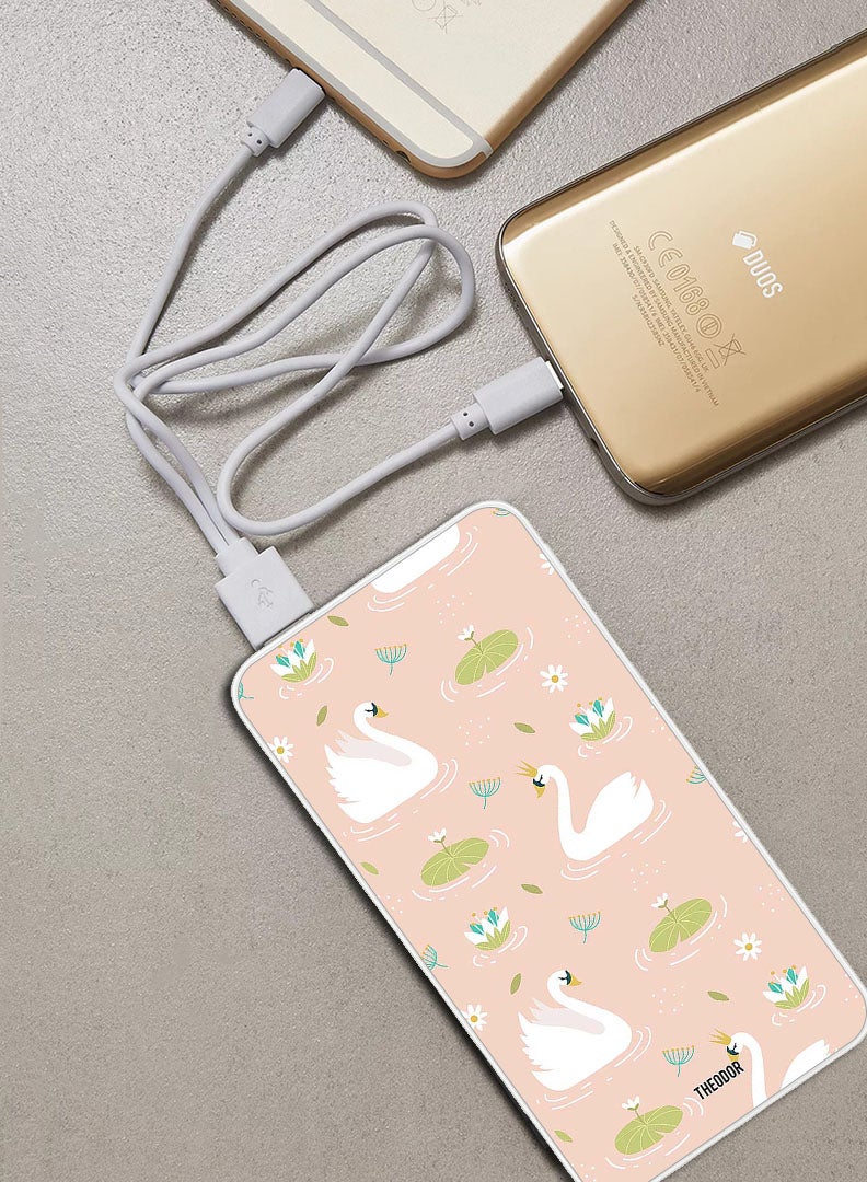 Theodor 10,000 mAh Super Fast Charging Ultra Compact Power Bank with Quick Charge & Power Delivery, Portable Charger For iPhone and Android Swans - Image 2