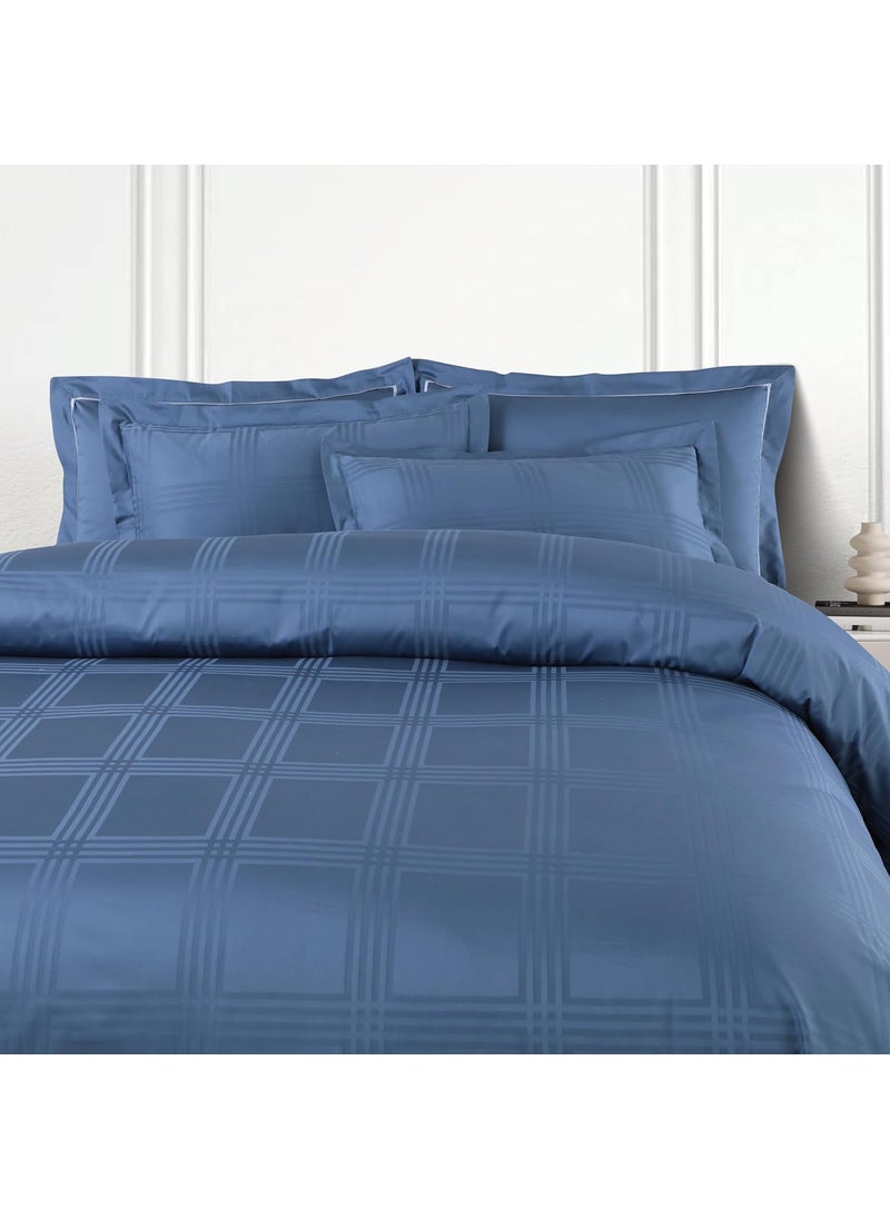 Malako Malako Amalfi Jacquard Legion Blue 100 Cotton Super King Size Duvet CoverQuilt Cover  - Image 2