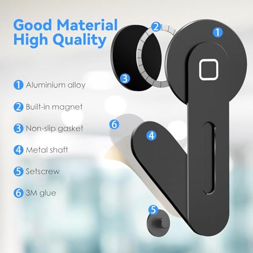 GadgetBite Magnetic Laptop Mobile Holder for Home Office Outdoor Compatible with Magsafe MacBook Mobile Stand for iPhone 16 15 14 13 12 Series and Other Smartphone with Mag Safe Ring - Black - Image 3